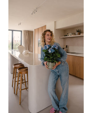 Hortensia artificiel 43 cm bleu