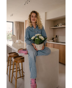 Plante artificielle Gerbera 28 cm blanc