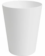 La Jardinière Porto Ø40cm x H50cm est une jardinière cylindrique unie et blanche avec un dessus légèrement évasé, sur fond blanc.