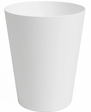 La Jardinière Porto Ø40cm x H50cm est une jardinière cylindrique unie, blanche, au dessus légèrement évasé, sur fond blanc.