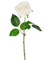 Rose artificielle "Emine" Real Touch Blanc 43cm