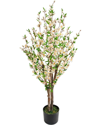 Plante artificielle de fleurs de cerisier 120 cm crème
