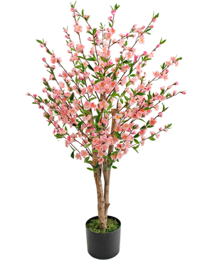 Plante artificielle de fleurs de cerisier 120 cm rose