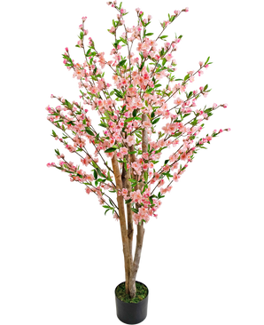 Plante artificielle de fleurs de cerisier 150 cm rose