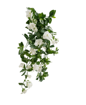 Plante artificielle tombante Pétunia 70 cm blanc