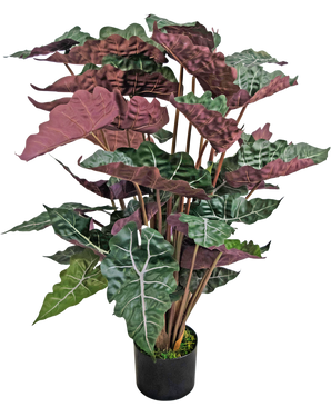 Plante artificielle Alocasia 100 cm vert/rouge