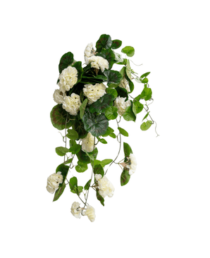 Plante artificielle tombante géranium 75 cm blanc