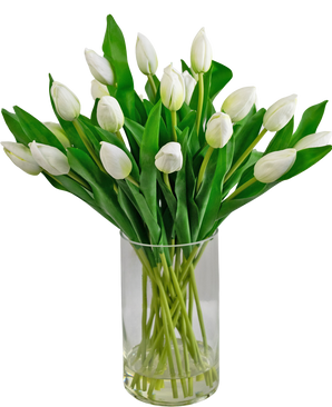 Bouquet artificiel de tulipes dans un vase Blanc 45 cm