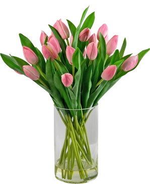 Bouquet artificiel de tulipes dans un vase Rose 45 cm