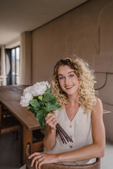 Bouquet artificiel Peony blanc 39 cm