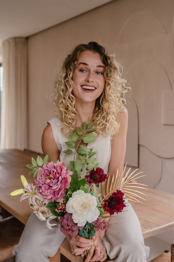 Bouquet artificiel Silk Coral Blush 63 cm