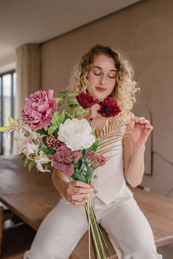 Bouquet artificiel Silk Coral Blush 63 cm