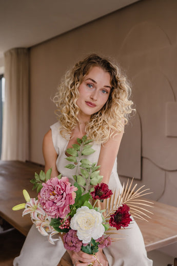 Bouquet artificiel Silk Coral Blush 63 cm