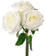Bouquet de roses artificielles Real Touch blanc 30 cm