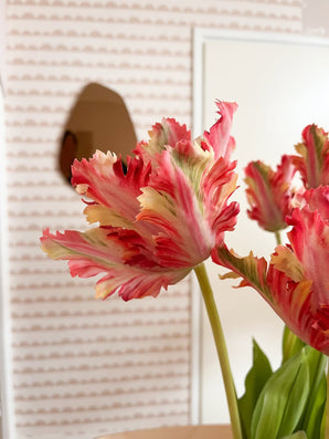 Fleur artificielle Perruche française Tulipe 76 cm corail