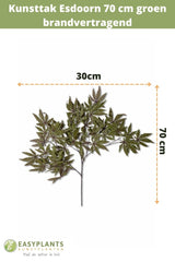 Branche d'érable artificielle ignifugée verte 70 cm
