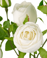 Branche de rose artificielle double Real Touch blanc 80cm