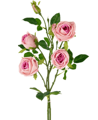 Branche de rose artificielle double Real Touch rose 80 cm