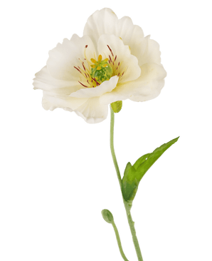 Coquelicot artificiel Real Touch Crème/jaune 65 cm