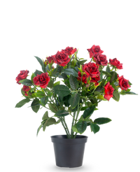 Rosier artificiel mini 35 cm rouge/noir UV