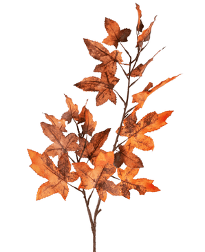Feuille de chêne artificielle rouge 90 cm