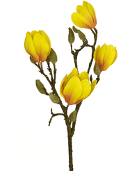 Fleur artificielle Magnolia 50 cm jaune/orange
