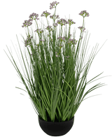 Gazon artificiel Fleur de poireau Oignon Pot d'herbe 60 cm ignifugé