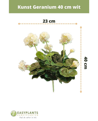 Géranium artificiel 40 cm blanc