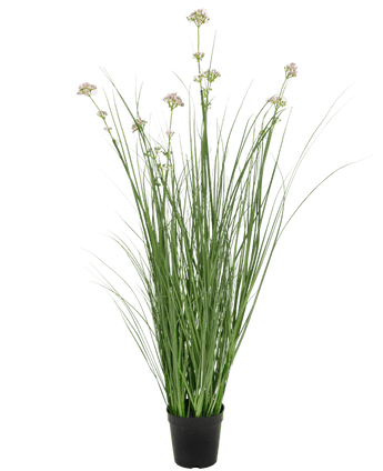Herbe artificielle Fleur de poireau Oignon Pot de 90 cm ignifugé