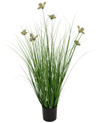 Herbe artificielle butterfly onion grass pot 90cm ignifugée