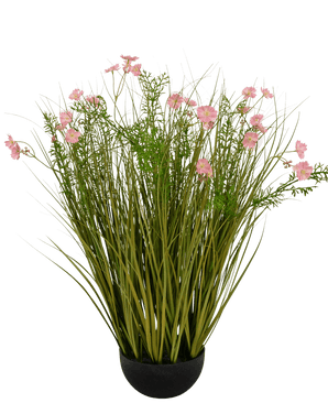 Herbe artificielle rose Gesang Flower onion grass pot 90cm ignifugée