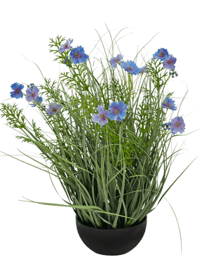 Herbe artificielle violette Gesang Flower onion grass pot 56 cm ignifugée