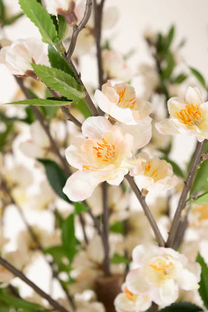 Plante artificielle de fleurs de cerisier 180 cm crème