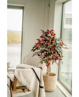 Plante artificielle Ficus vert/rouge 150 cm