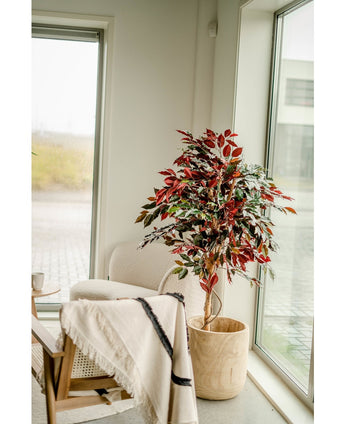 Plante artificielle Ficus vert/rouge 150 cm