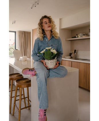 Plante artificielle Gerbera 28 cm blanc