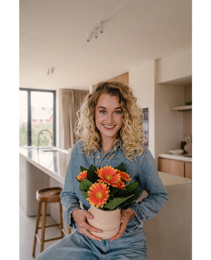 Plante artificielle Gerbera 28 cm orange