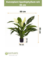 Plante artificielle Spathiphyllum blanc 85 cm