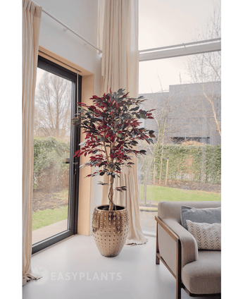 Plante artificielle ignifuge Ficus vert/rouge 180 cm