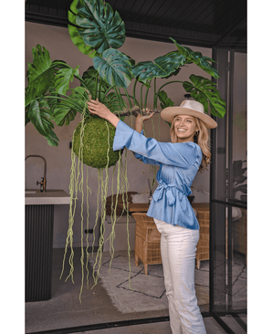 Plante artificielle tombante Monstera Deluxe 80 cm