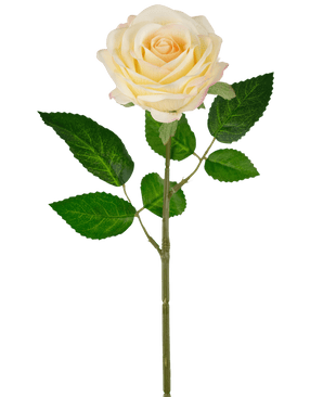 Rose artificielle "Emine" Real Touch jaune/crème 43cm