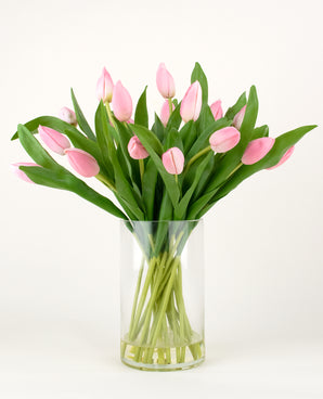 Bouquet artificiel de tulipes dans un vase Rose 45 cm