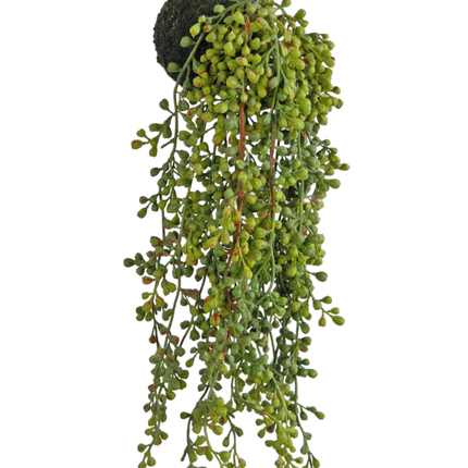 Succulente artificielle suspendue sur boule 40 cm