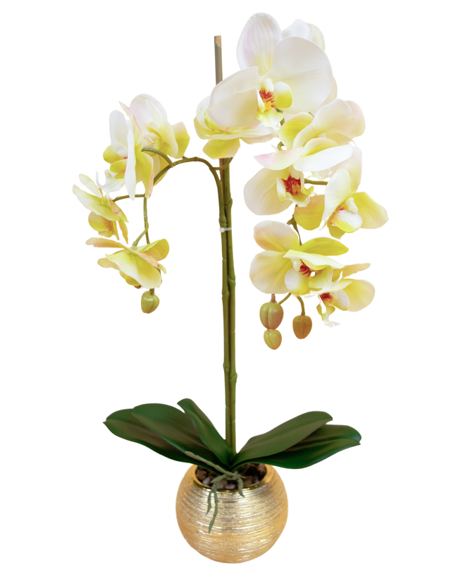 Orchidée artificielle 85 cm rose en pot