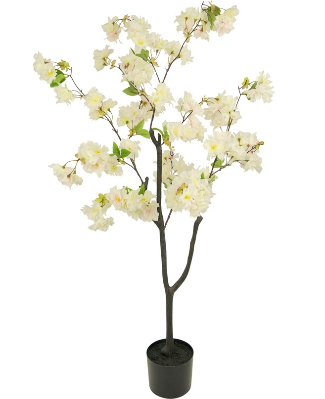 Fleur de cerisier artificielle 120 cm blanche