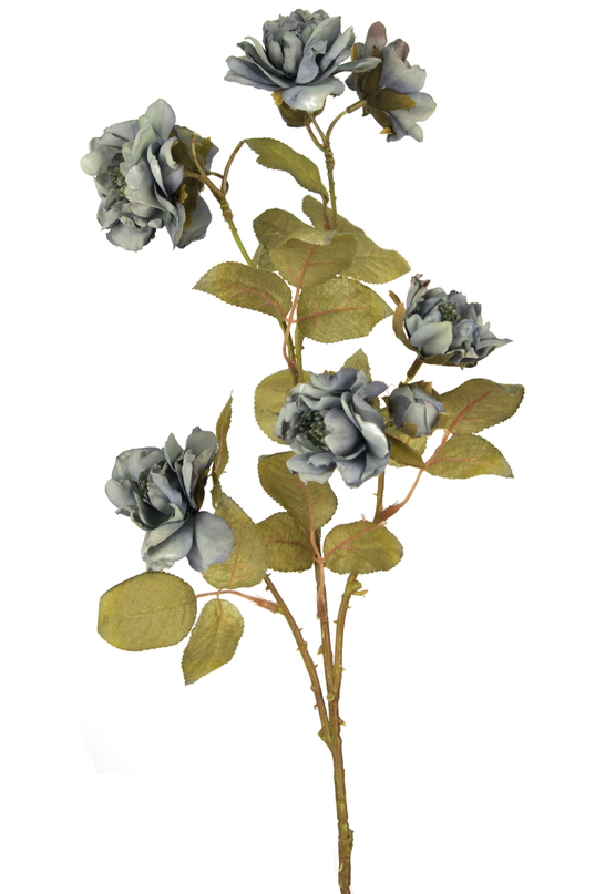 Rose artificielle Nero 68 cm bleu