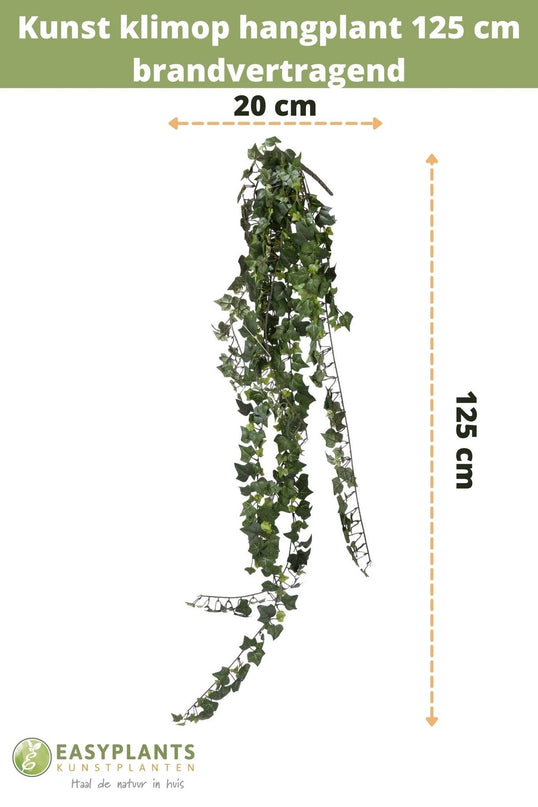 Plante suspendue artificielle de lierre 125 cm ignifugée