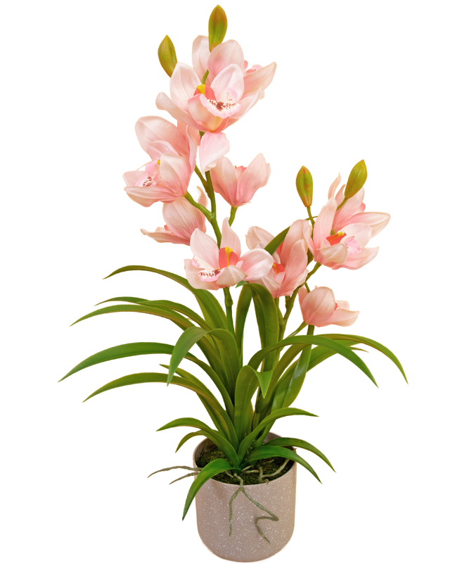 Orchidée artificielle 58 cm rose en pot
