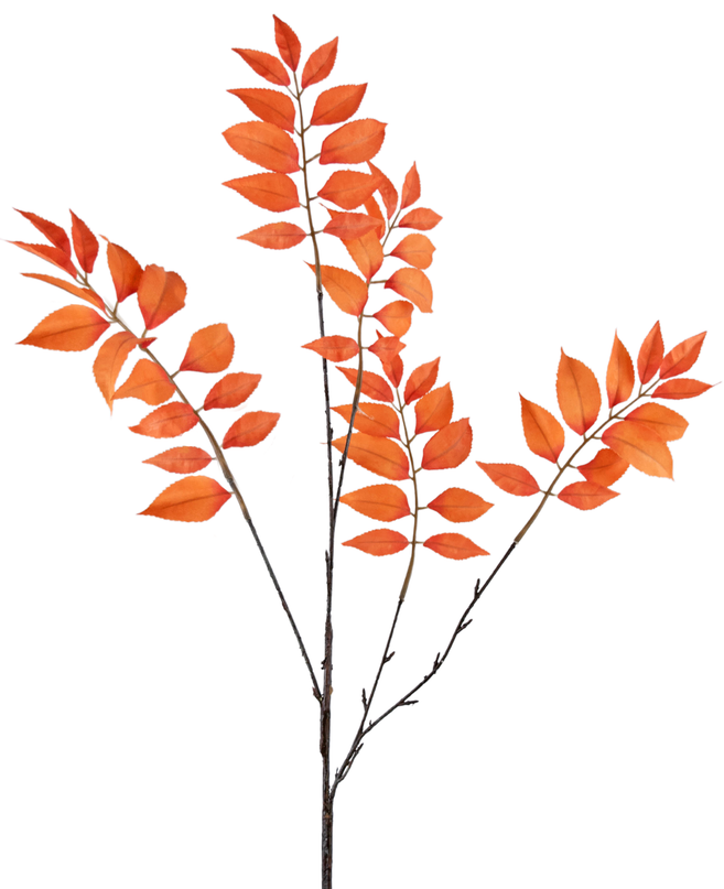 Branche artificielle Fougère ramifiée orange 78 cm