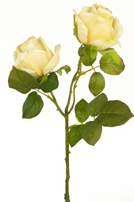 Rose artificielle Deluxe 55 cm blanc/crème